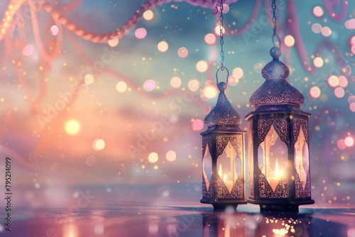 Ramadan lighting outdoors lantern.