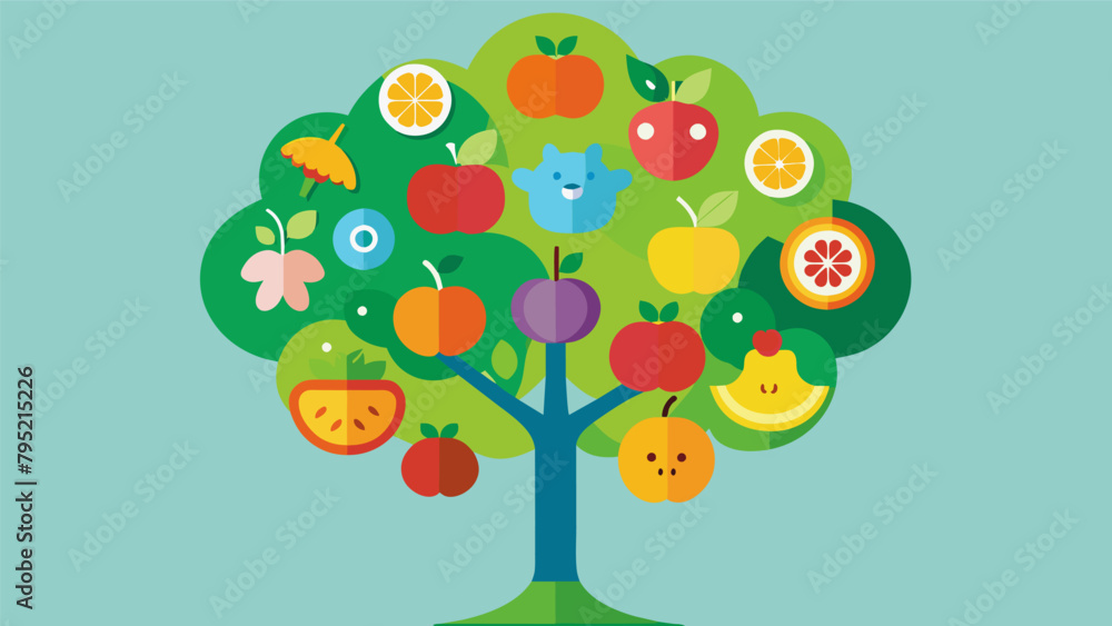 Savings Tree Examples A colorful savings tree made from paper outs of different fruits and ...