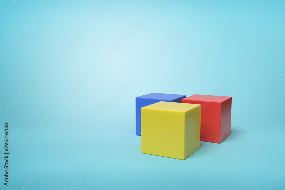 Three colorful geometric blocks isolated Three colorful geometric blocks isolated