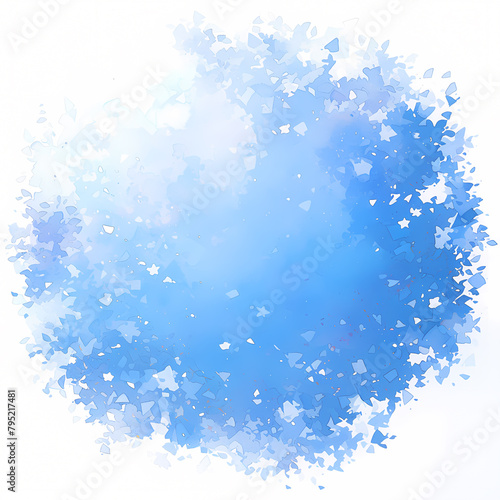 Ethereal Blue Blossom in a Circular Frame - Perfect for Artistic Backgrounds and Advertisement Imagery