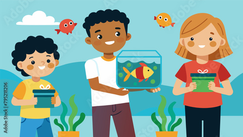 As the day drew to a close the kids were each given a mini aquarium to take home complete with a toy fish and aquatic plants to remember their