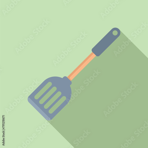 Shape spatula icon flat vector. Domestic equipment. Traditional tool
