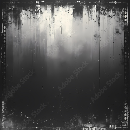 Vintage Grunge Film Backdrop with a Worn-out Border for Creative Projects photo