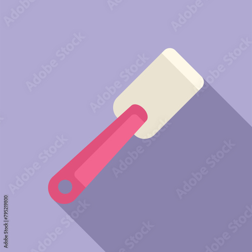 Small spatula icon flat vector. Slotted shape. Food equipment tool