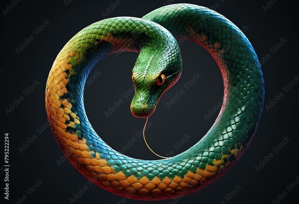 Obraz premium Snake On Black Background Art Print 