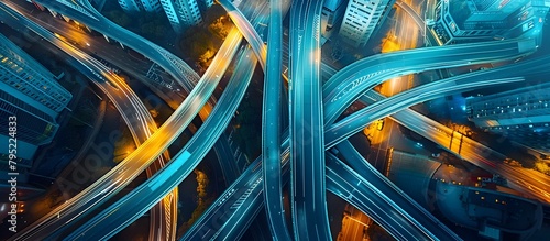 Swirling Thoroughfares:A Mesmerizing Interchange Showcasing the Symphony of Functional Architecture and Fluid Movement photo