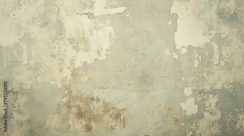 A grunge texture on a concrete wall  featuring cracks  peeling paint  and signs of age  the setting is an old warehouse  creating a gritty and industrial mood
