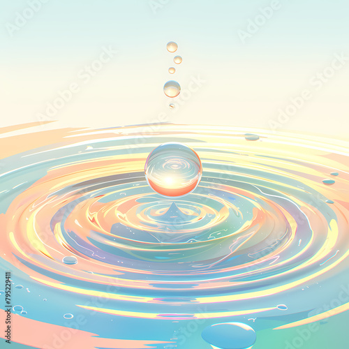 Capture the Essence of Life with an Abstract 3D Splash in a Bubbling Spring Landscape.