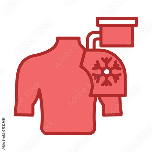 Cold Therapy Shoulder red line filled icon