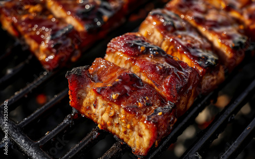 Grilled meat closeup