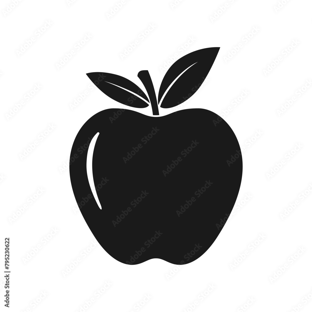 Apple graphic icon. Apple with leaves sign isolated on white background. Vector illustration Apple graphic icon. Apple with leaves sign isolated on white background. Vector illustration