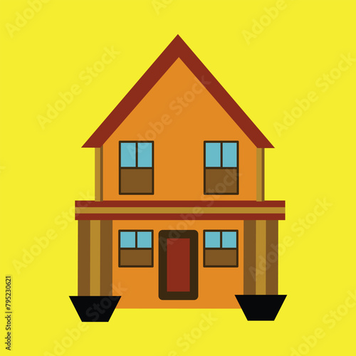 House real estate icon vector illustration graphic design. Traditional brown house, suitable for use in property design, housing logos, settlements etc