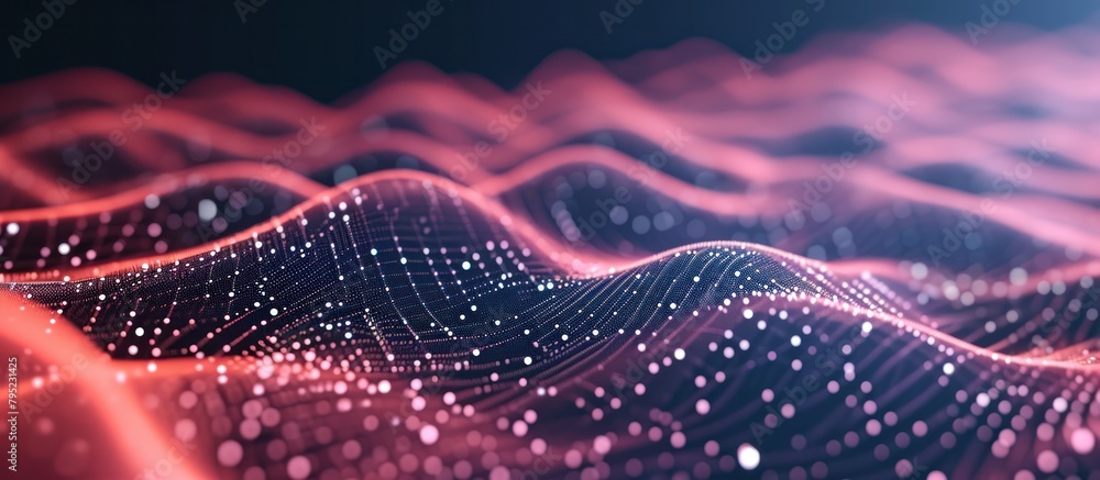 Abstract wave digital wave of particles. Futuristic point Technology background science Abstract wave digital wave of particles. Futuristic point Technology background science
