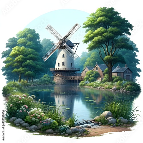 Windmill on a River