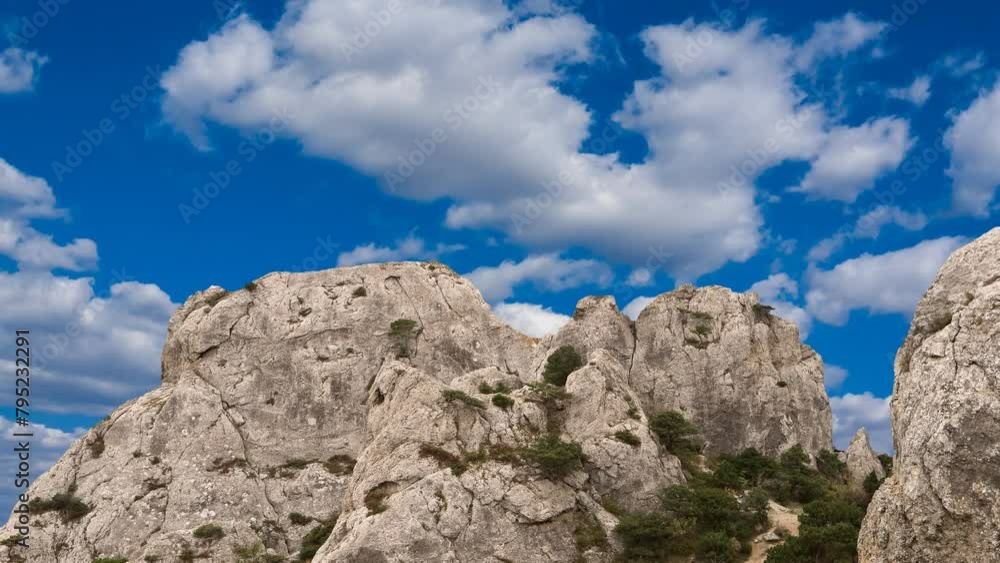 rock on a sky time lapse scene rock on a sky time lapse scene