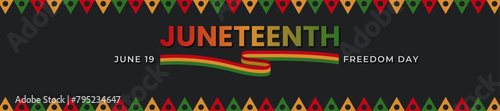 Juneteenth banner with colorful ribbon. (ID: 795234647)