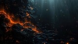 Surreal Wildfire Landscape with Fiery Flames and Floating Islands