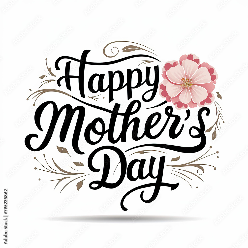 Fototapeta premium Mothers Day, Mothers Day Poster, Happy Mothers Day lettering set. Handmade. Happy Mother' Day, calligraphy. Mother’s Day Lettering, Poster, Post. Vector. card. beautiful. Mother' Day Vector watercolor