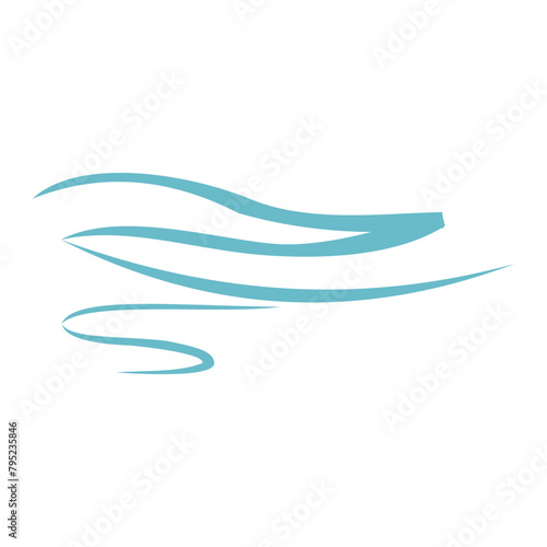 Wave icon. Sea and ocean theme. Isolated design. Vector illustration. illustration of a soft blue brush that resembles waves. Handwritten design element. Brush design elements © OktaChan