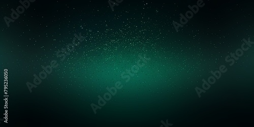 Green color gradient dark grainy background white vibrant abstract spots on black noise texture effect blank empty pattern with copy space for product 