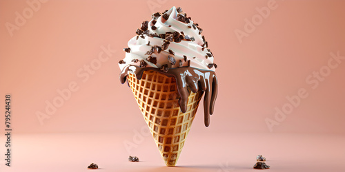 Yummy Delicious ice cream in biscuit vanilla and chocolate © Ayesha