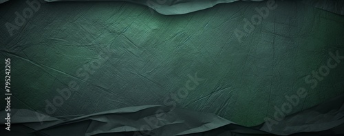 Green dark wrinkled paper background with frame blank empty with copy space for product design or text copyspace mock-up template for website 