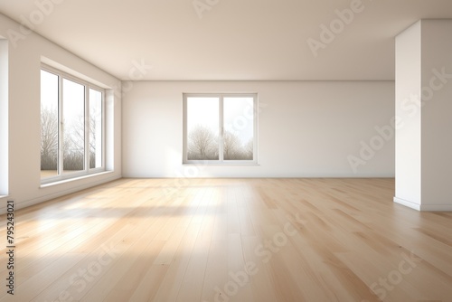Empty modern living room flooring wood architecture © Rawpixel.com
