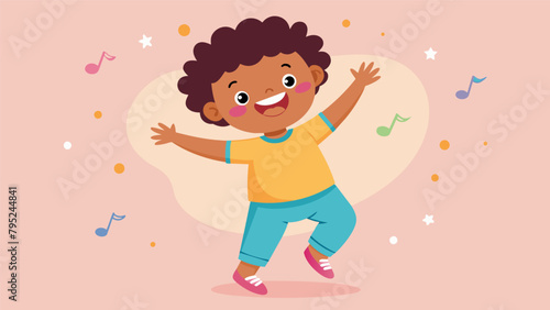 A little one with a big smile proudly showcases their newly learned dance moves during the Toddler Tunes Day talent show.