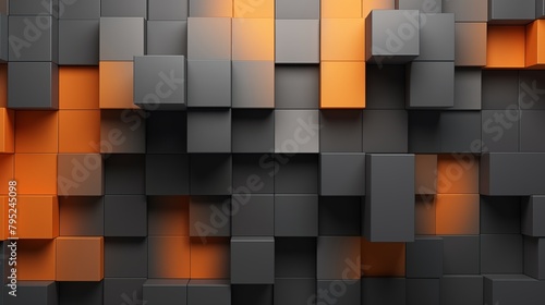 Vertical abstract background with orange and grey geometric textures.