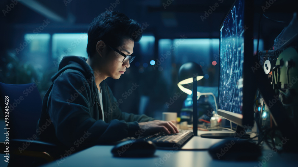 Diverse team of young professionals is working in modern business company. Working day of an office worker. Business, consulting, and technology concept. Diverse team of young professionals is working in modern business company. Working day of an office worker. Business, consulting, and technology concept.