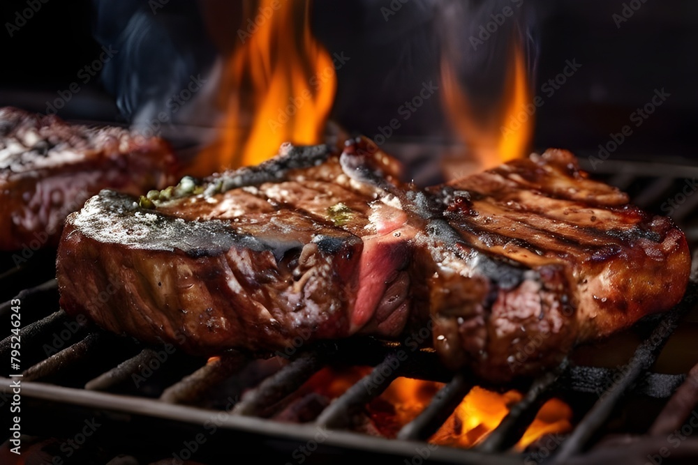 t bone steaks on barbecue grill t bone steaks on barbecue grill