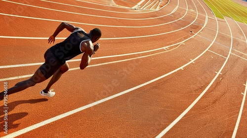 Sprinter Sport man running on track
