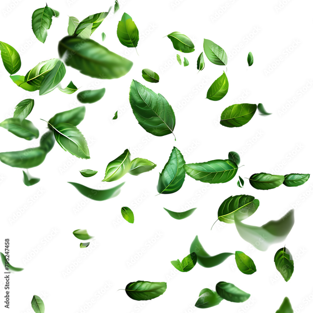 A white background with a bunch of green leaves in the foreground. A white background with a bunch of green leaves in the foreground.