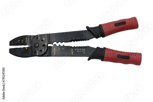 Konstfotografi Detail of electrician's wire stripping pliers and connector crimper