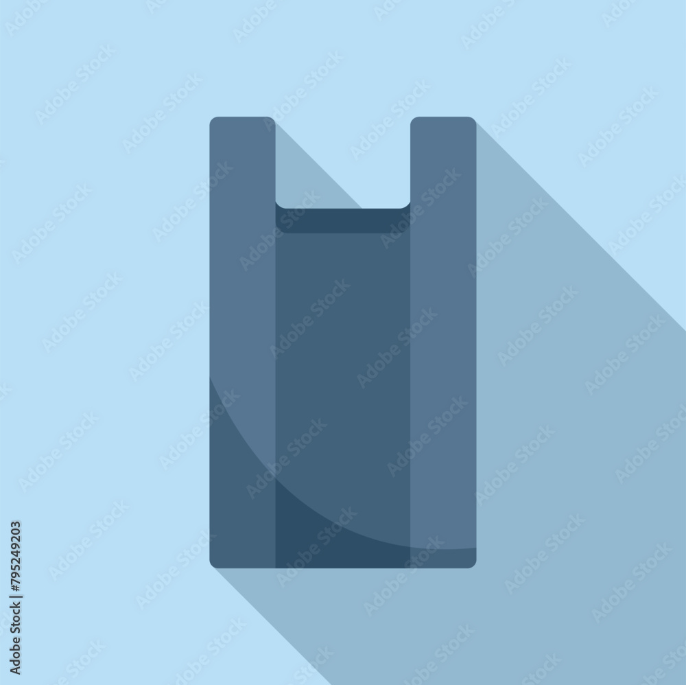 Carry handle empty trash bag icon flat vector. Ecological element. Eco sack Carry handle empty trash bag icon flat vector. Ecological element. Eco sack