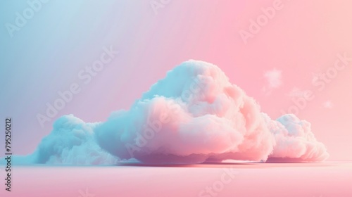 3d rendered cloud computing technology and innovation conceptual in pastel color
