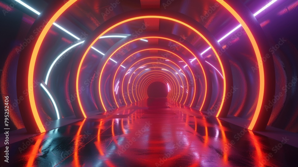 Abstract 3D rendering of neon lights Abstract 3D rendering of neon lights