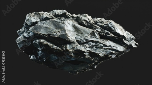 Photorealistic Floating Rock VFX Asset on Black Background © FU