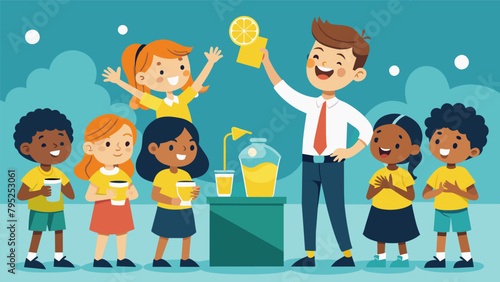 A group of kids put on a play about entrepreneurship showcasing the ups and downs of starting a lemonade stand to the delight of their audience.