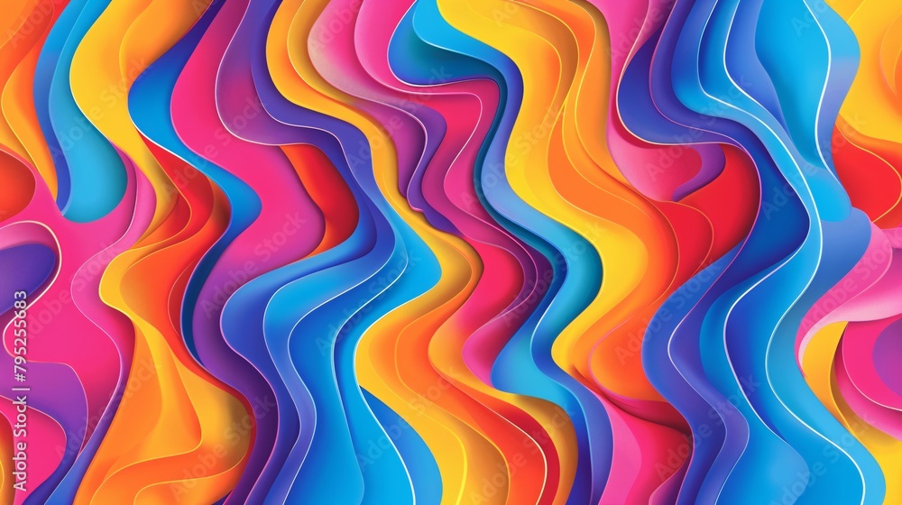 a colorful waves of paper a colorful waves of paper