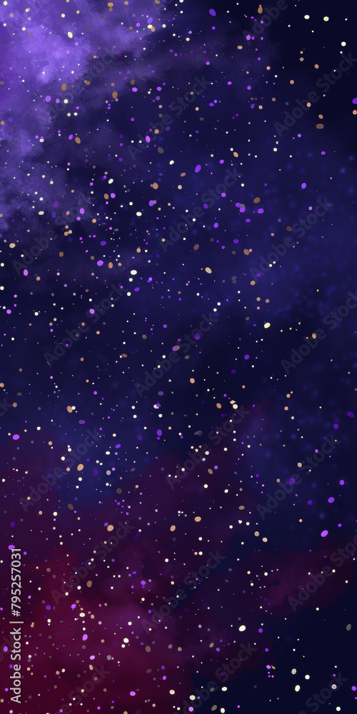 A purple and blue background with a lot of stars