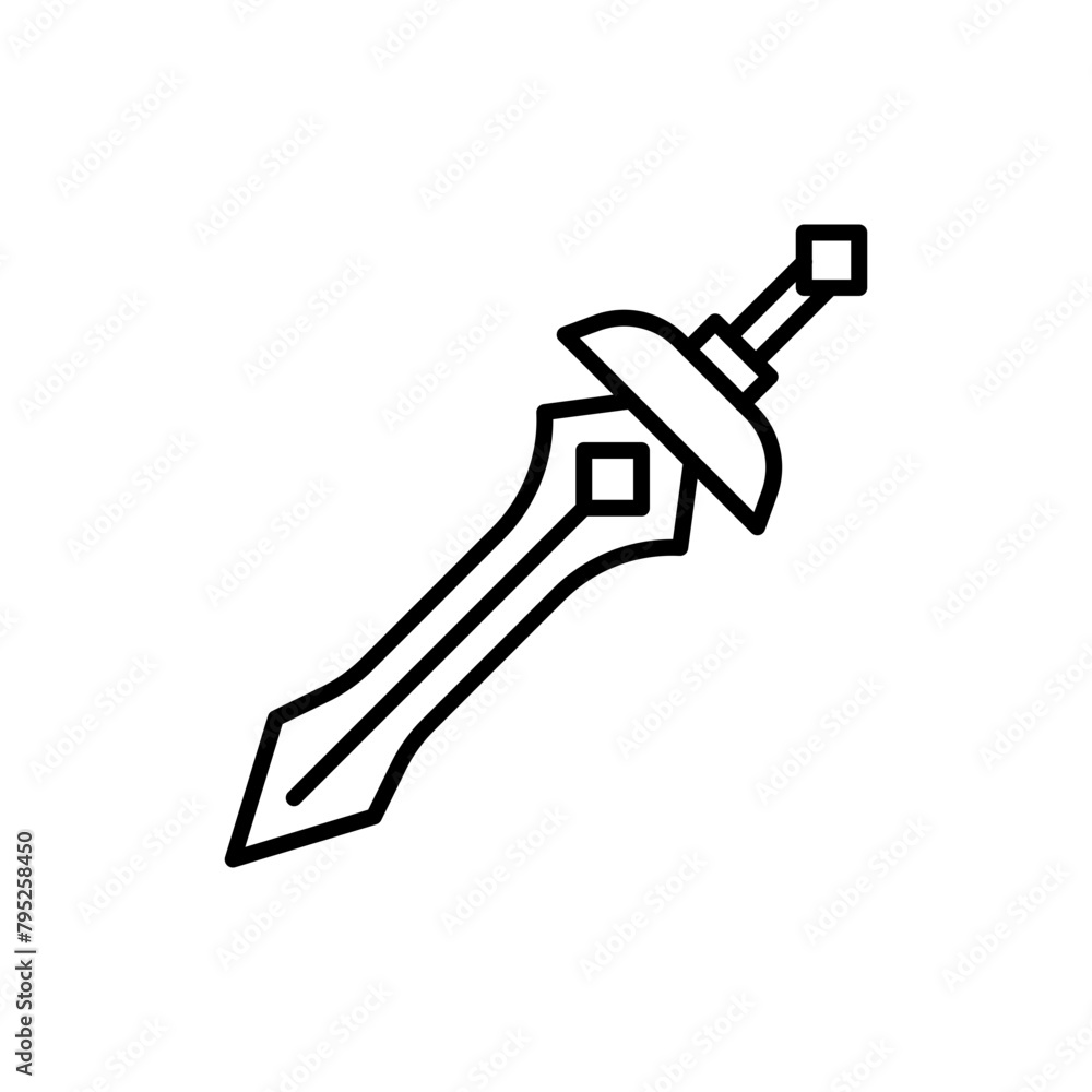 Fantasy sword outline icons, minimalist vector illustration ,simple transparent graphic element .Isolated on white background Fantasy sword outline icons, minimalist vector illustration ,simple transparent graphic element .Isolated on white background