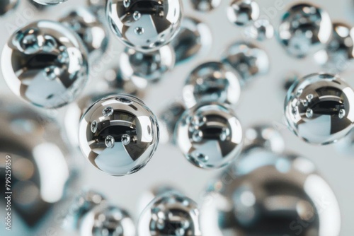 polished silver spheres levitating in space abstract metallic orbs composition