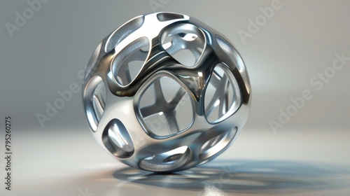 Abstract metal sphere, 3d rendering
