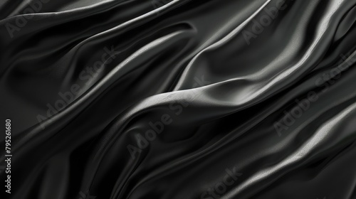 abstract smooth black background-closeup texture black color, tudio with wavy line white background. Elegant design used for presentation cosmetic nature products for sale online. Dynamic wave shapes 