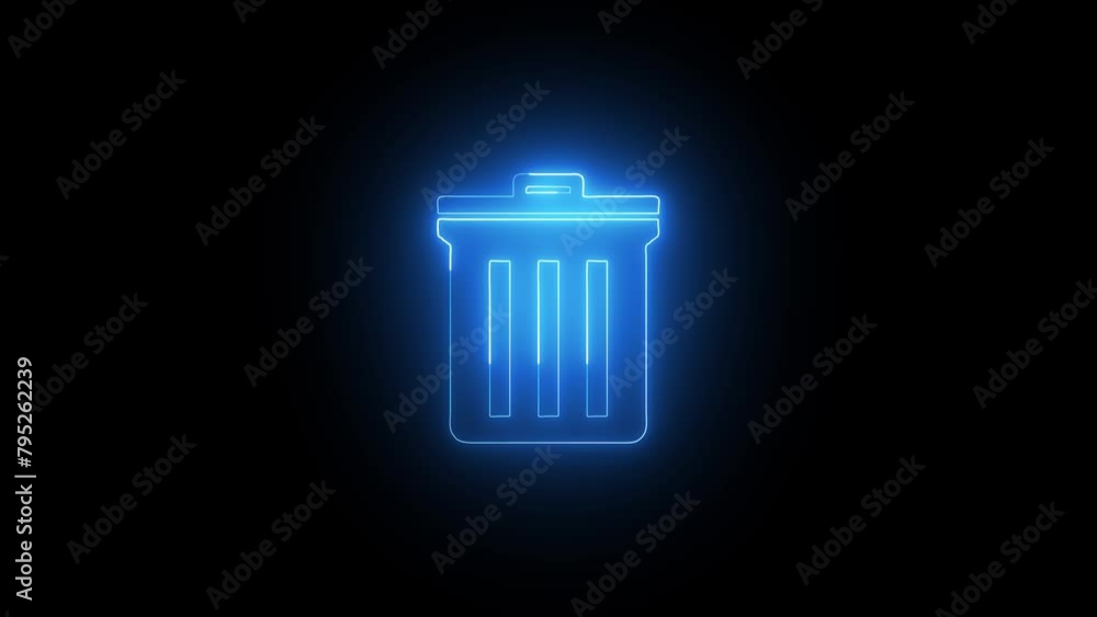 neon line Trash can icon isolated on black background. Garbage bin sign. Recycle basket icon. Office trash icon neon line Trash can icon isolated on black background. Garbage bin sign. Recycle basket icon. Office trash icon