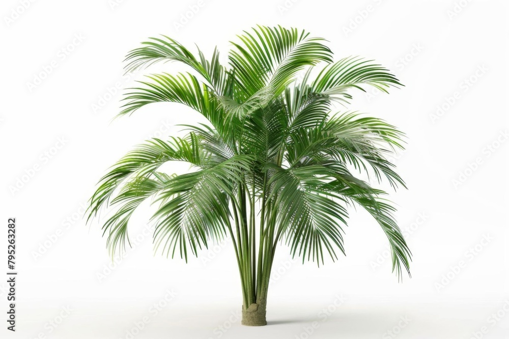 realistic 3d rendering of a lush green palm tree isolated on white background tropical plant