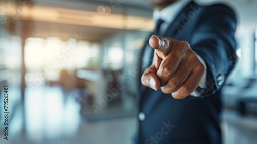 The invisible screen, hand, and businessman with digital innovation, future marketing software or IT. Click, fingerprint, or hand gesture sign for corporate businessman © LukaszDesign