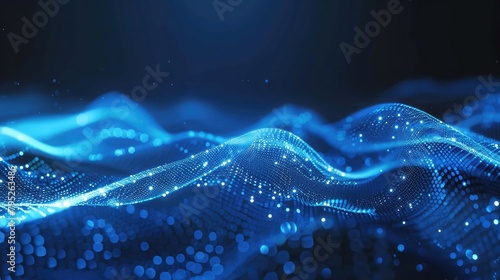 beautiful abstract wave technology background with blue light, digital wave effect, corporate concept, wave lines design element. Futuristic technology and sound wave pattern.