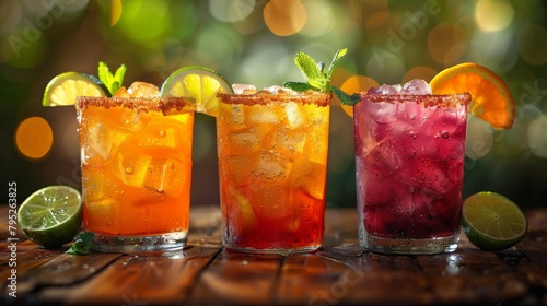 Trio of Delight  A Symphony of Drinks. Generative AI